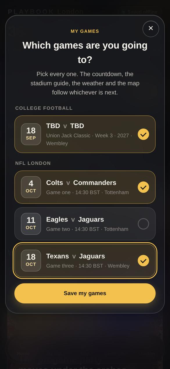 Choosing your games: the Union Jack Classic and NFL London games